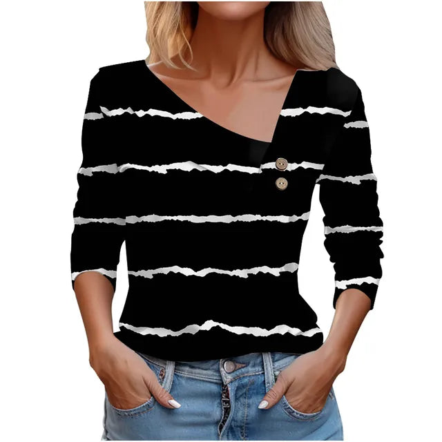 Women Fashion Long Sleeve Top White Floral Print Shirts And Blouses 3D Print Clothes For Women 2024