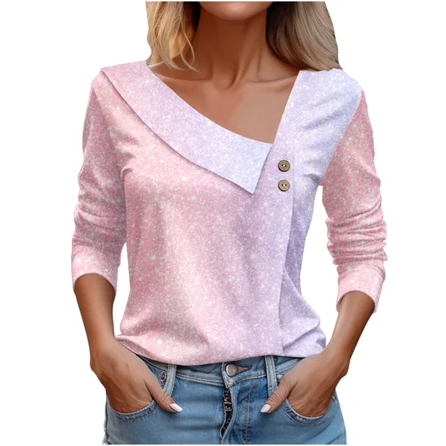 Women Fashion Long Sleeve Top White Floral Print Shirts And Blouses 3D Print Clothes For Women 2024