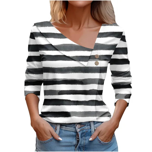 Women Fashion Long Sleeve Top White Floral Print Shirts And Blouses 3D Print Clothes For Women 2024