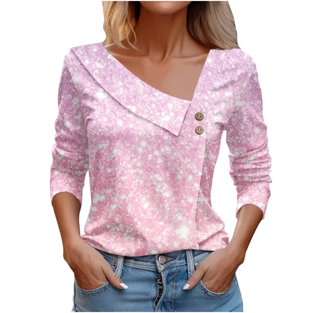 Women Fashion Long Sleeve Top White Floral Print Shirts And Blouses 3D Print Clothes For Women 2024