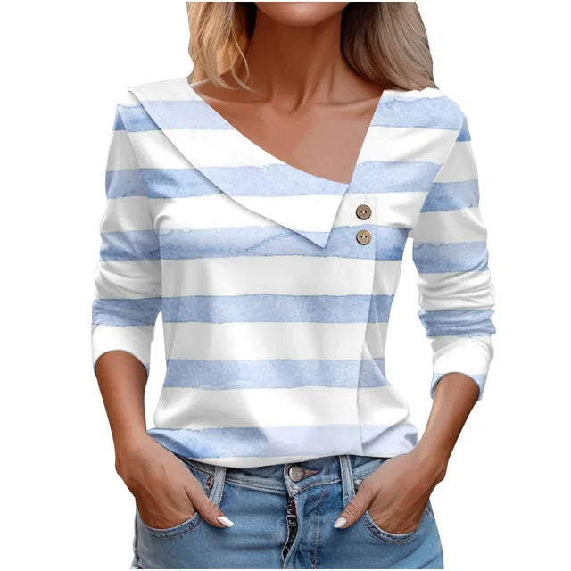 Women Fashion Long Sleeve Top White Floral Print Shirts And Blouses 3D Print Clothes For Women 2024