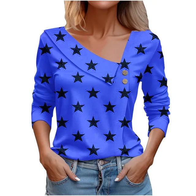 Women Fashion Long Sleeve Top White Floral Print Shirts And Blouses 3D Print Clothes For Women 2024