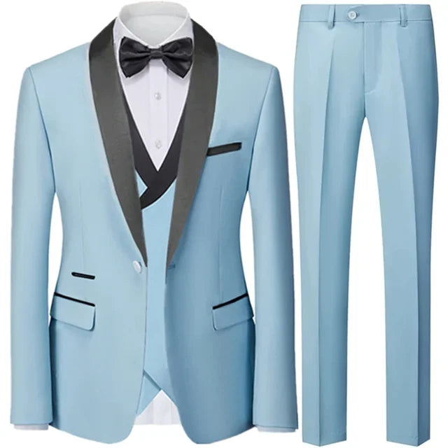 Prestige 3-Piece Men's Formal Tuxedo-Style Suit