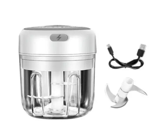 Mini Electric Garlic Chopper Vegetable Chili Meat Ginger Masher Machine Sturdy Durable USB Charging Blenders Kitchen, Ships From - CHINA