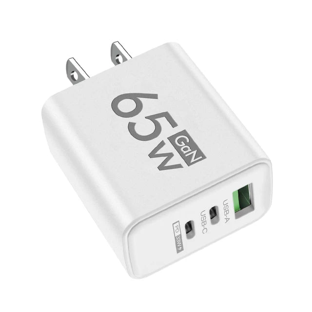 65W GaN USB Fast Charger for iPhone 14, 15 Pro, Xiaomi, Samsung, and more