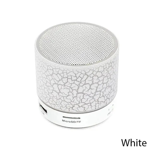 A9 Mini Portable Speaker Bluetooth Wireless Car Audio Dazzling Crack LED Lights Subwoofer Support TF SD Card USB Charging For PC - MaJuah