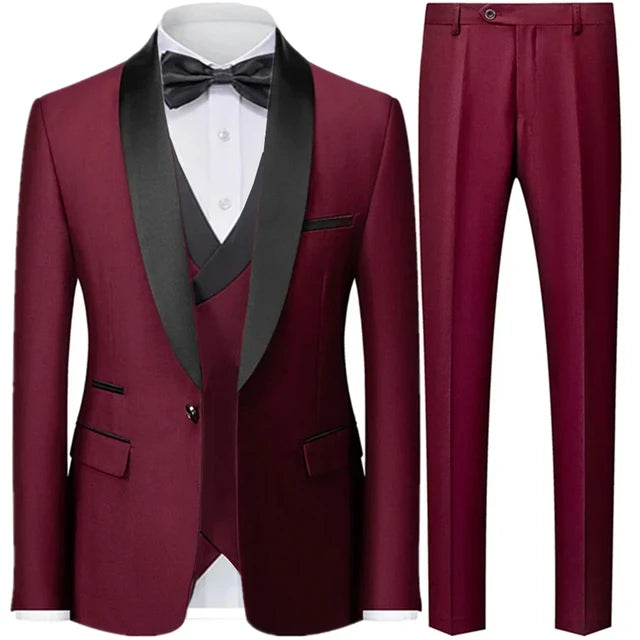 Prestige 3-Piece Men's Formal Tuxedo-Style Suit