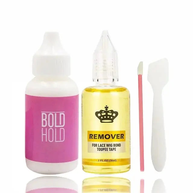 Wig Glue Bold HOLD Lace Glue for Wigs Waterproof Lace Wig Glue Adhesive + Hair Wax Stick for Wig Edge Control Gel Stick+Remover - MaJuah